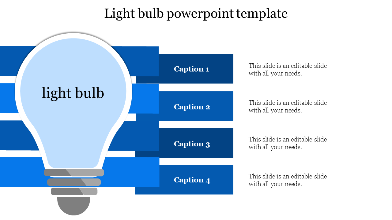 Use Light Bulb PowerPoint Template With Four Nodes